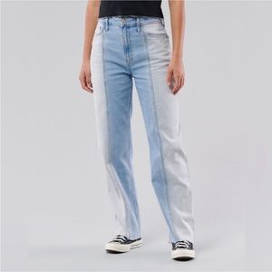 Hollister Ultra High-Rise Dad Jean Two Tone Blue 25